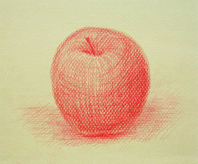 一色で描いたりんご